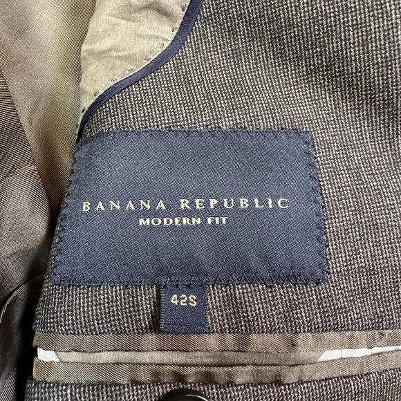 Banana Republic Modern Fit Men's Suit Sport Coat Jacket 100% Wool Size 42 Short - Picture 5 of 6